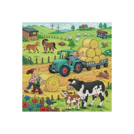 Puzzle Munca La Ferma, 3X49 Piese