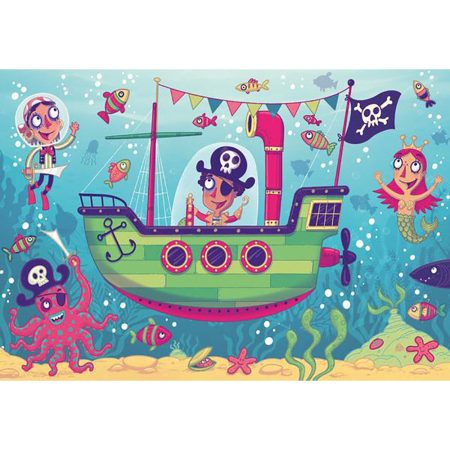 Puzzle Si Joc Barca Piratilor, 2X24 Piese