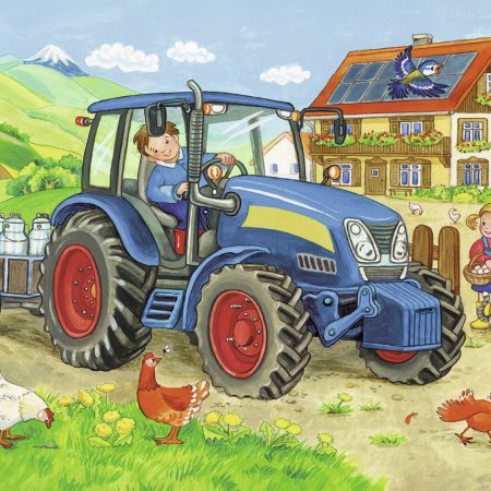 Puzzle Santier Constructii Si Ferma, 2X12 Piese
